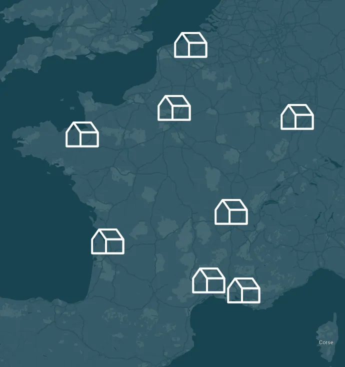 Carte de France des programmes INOVEFA